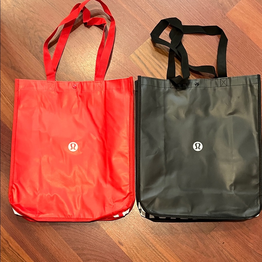 lululemon athletica large Red and Black Tote Bags